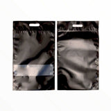 NNEDSZ 200 Resealable Black Stand Up Bags 53x32cm - Food Packaging Zip Pouch and Handle