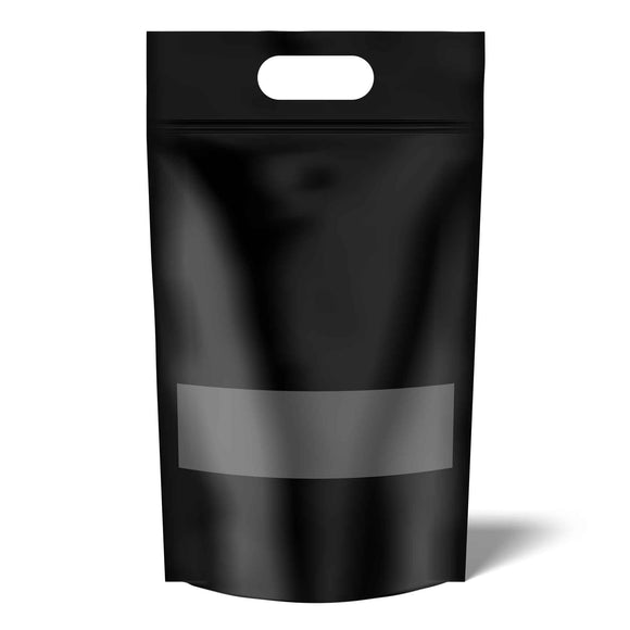 NNEDSZ 200 Resealable Black Stand Up Bags 53x32cm - Food Packaging Zip Pouch and Handle