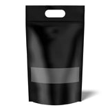 NNEDSZ 200 Resealable Black Stand Up Bags 53x32cm - Food Packaging Zip Pouch and Handle
