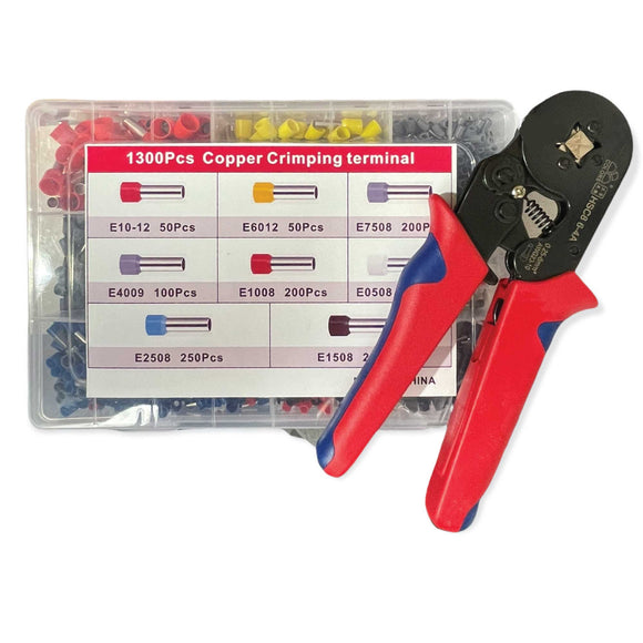 NNEDSZ 1300 Pcs Bootlace Crimping Ferrule Tool Set Copper Wire Crimper Terminal Plier