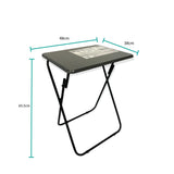 NNEDSZ Metal MDF Folding Table Foldable Laptop PC Collapsible Study Desk 48cm x 38cm