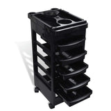 NNEDSZ 6 Tier Hairdressing Trolley Black 82x49x32cm Salon Hair Colouring Rolling Cart