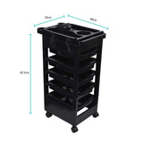 NNEDSZ 6 Tier Hairdressing Trolley Black 82x49x32cm Salon Hair Colouring Rolling Cart