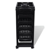 NNEDSZ 6 Tier Hairdressing Trolley Black 82x49x32cm Salon Hair Colouring Rolling Cart