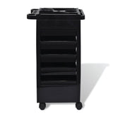 NNEDSZ 6 Tier Hairdressing Trolley Black 82x49x32cm Salon Hair Colouring Rolling Cart
