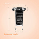 NNEDSZ 5 Drawer Hairdressing Trolley Black 90x30x36cm Hair Salon Beauty Rolling Cart