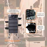 NNEDSZ 5 Drawer Hairdressing Trolley Black 90x30x36cm Hair Salon Beauty Rolling Cart