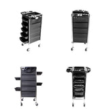 NNEDSZ 5 Drawer Hairdressing Trolley Black 90x30x36cm Hair Salon Beauty Rolling Cart