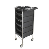 NNEDSZ 5 Drawer Hairdressing Trolley Black 90x30x36cm Hair Salon Beauty Rolling Cart
