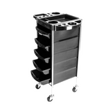 NNEDSZ 5 Drawer Hairdressing Trolley Black 90x30x36cm Hair Salon Beauty Rolling Cart