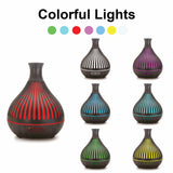 NNEDSZ Essential Oil Aroma Diffuser - 400ml Remote Dark Wood Ultrasonic Mist Humidifier