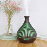 NNEDSZ Essential Oil Aroma Diffuser - 400ml Remote Dark Wood Ultrasonic Mist Humidifier