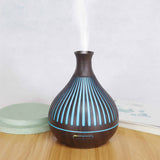NNEDSZ Essential Oil Aroma Diffuser - 400ml Remote Dark Wood Ultrasonic Mist Humidifier