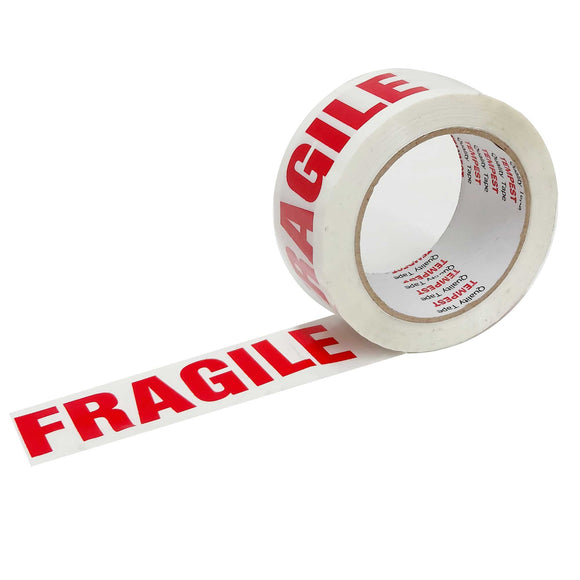 NNEDSZ 1x Fragile Packing Tape 48mmx75m - Long Rolls Red White Packaging Adhesive Label