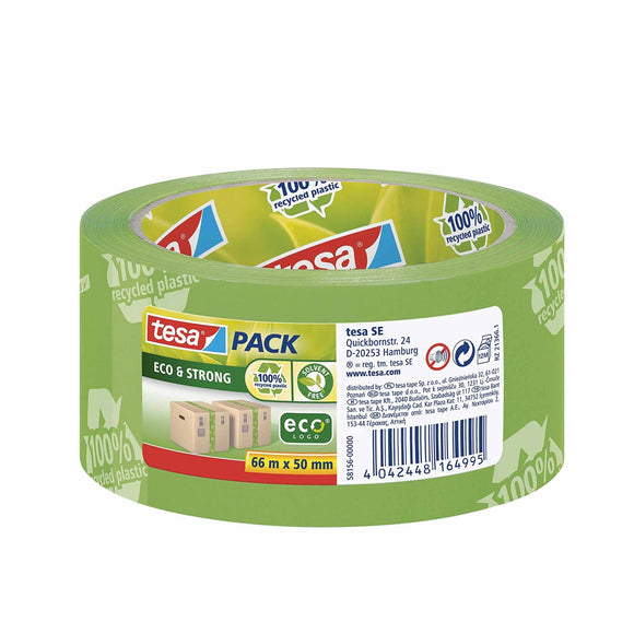 NNEDSZ 1x Eco Green Packing Tape 50mmx66m - 100% Recycled Adhesive Tesa 58156