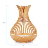 NNEDSZ Essential Oil Aroma Diffuser and Remote - 500ml Flower Top Wood Mist Humidifier