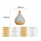 NNEDSZ Essential Oil Aroma Diffuser and Remote - 400ml Narrow Top Wood Mist Humidifier
