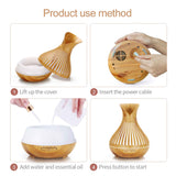 NNEDSZ Essential Oil Aroma Diffuser and Remote - 500ml Tulip Top Wood Mist Humidifier