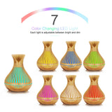 NNEDSZ Essential Oil Aroma Diffuser and Remote - 500ml Tulip Top Wood Mist Humidifier