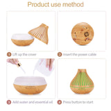 NNEDSZ Essential Oil Aroma Diffuser and Remote - 500ml Flat Top Wood Mist Humidifier