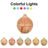 NNEDSZ Essential Oil USB Aroma Diffuser - 180ml LED Light Wood Mist Humidifier