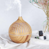 NNEDSZ Essential Oil USB Aroma Diffuser - 180ml LED Light Wood Mist Humidifier