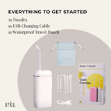 NNEDSZ Teeth Water Flosser Rechargeable Cordless Cleaner - Travel Oral Irrigator White