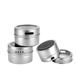 NNEDSZ 150g Magnetic Spice Jar Stainless Steel Tins - Herb Seasoning Storage Container