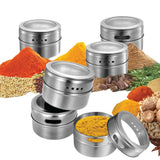NNEDSZ 150g Magnetic Spice Jar Stainless Steel Tins - Herb Seasoning Storage Container