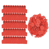 NNEDSZ 100x Cattle Ear Tags Set - 6x7cm Medium Red Blank Cow Pig Sheep Livestock Label