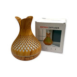 NNEDSZ Essential Oil Aroma Diffuser and Remote - 500ml Vase Flower Wood Mist Humidifier