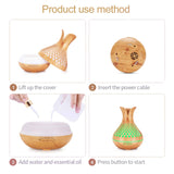 NNEDSZ Essential Oil Aroma Diffuser and Remote - 500ml Vase Flower Wood Mist Humidifier