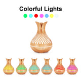 NNEDSZ Essential Oil Aroma Diffuser and Remote - 500ml Vase Flower Wood Mist Humidifier