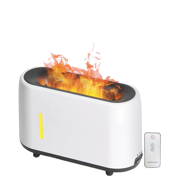 NNEDSZ Essential Oil Aroma Diffuser and Remote - White 240ml Flame Fire Style Air Humidifier