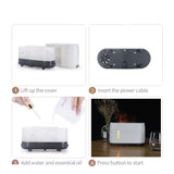 NNEDSZ Essential Oil Aroma Diffuser and Remote - Grey 240ml Flame Fire Style Air Humidifier