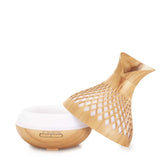 NNEDSZ Essential Oil Aroma Diffuser and Remote - 500ml Vase Tulip Wood Mist Humidifier