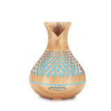 NNEDSZ Essential Oil Aroma Diffuser and Remote - 500ml Vase Tulip Wood Mist Humidifier