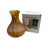 NNEDSZ Essential Oil Aroma Diffuser and Remote - 500ml Vase Tulip Wood Mist Humidifier