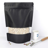 NNEDSZ 100 Resealable Mylar Stand Up Bags 28.5x19cm - Black Food Packaging Zip Pouch