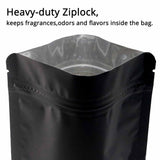NNEDSZ 100 Resealable Mylar Stand Up Bags 29.5x22cm - Black Food Packaging Zip Pouch