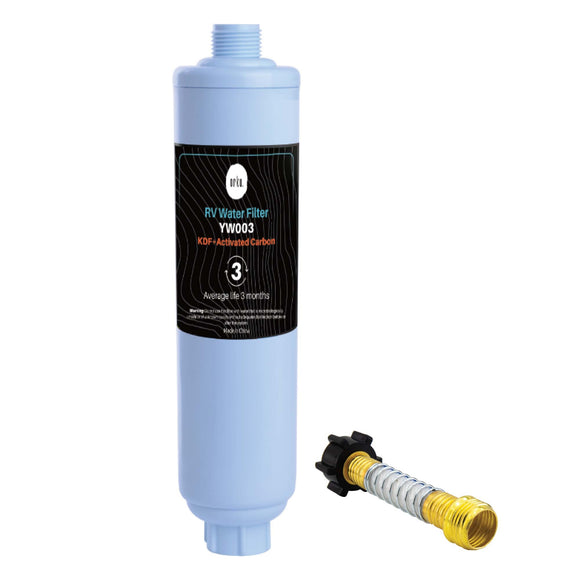 NNEDSZ Inline Water Filter - RV Caravan Hose - Activated Carbon KDF Cartridge - YW003