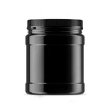 NNEDSZ 48x 1.5L Wide Mouth Plastic Jars and Lids Black - Empty Protein and Powder Tubs