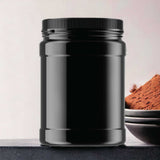 NNEDSZ 48x 1.5L Wide Mouth Plastic Jars and Lids Black - Empty Protein and Powder Tubs
