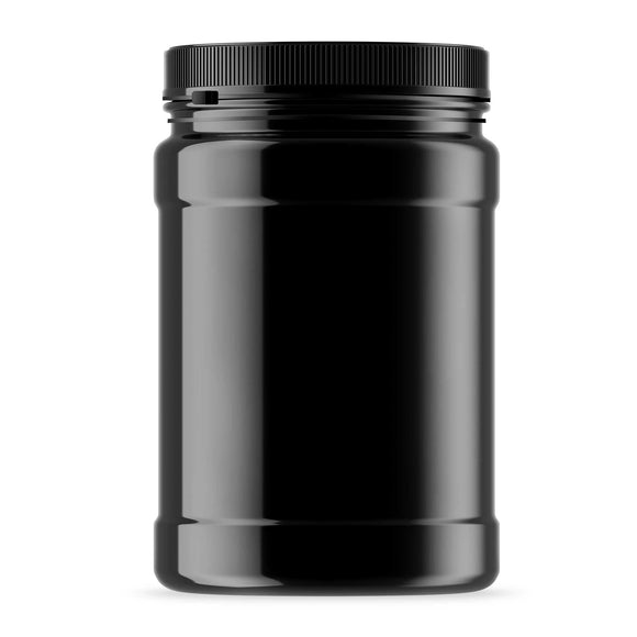 NNEDSZ 32x 2.5L Wide Mouth Plastic Jars and Lids Black - Empty Protein and Powder Tubs