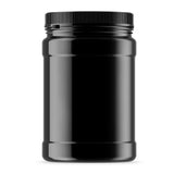 NNEDSZ 10x 2.5L Wide Mouth Plastic Jars and Lids Black - Empty Protein and Powder Tubs