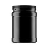 NNEDSZ 10x 2L Wide Mouth Plastic Jars and Lids Black - Empty Protein and Powder Tubs