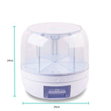 NNEDSZ 6 Grid Rotating Food Grain Dispenser 3.6L - Compartment Storage Container