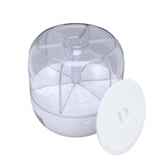 NNEDSZ 6 Grid Rotating Food Grain Dispenser 3.6L - Compartment Storage Container