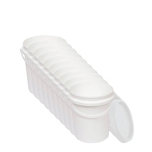 NNEDSZ 10x 1.2L Plastic Buckets + Lids - Food Grade Empty White Tub With Handle