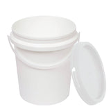 NNEDSZ 10x 1.2L Plastic Buckets + Lids - Food Grade Empty White Tub With Handle